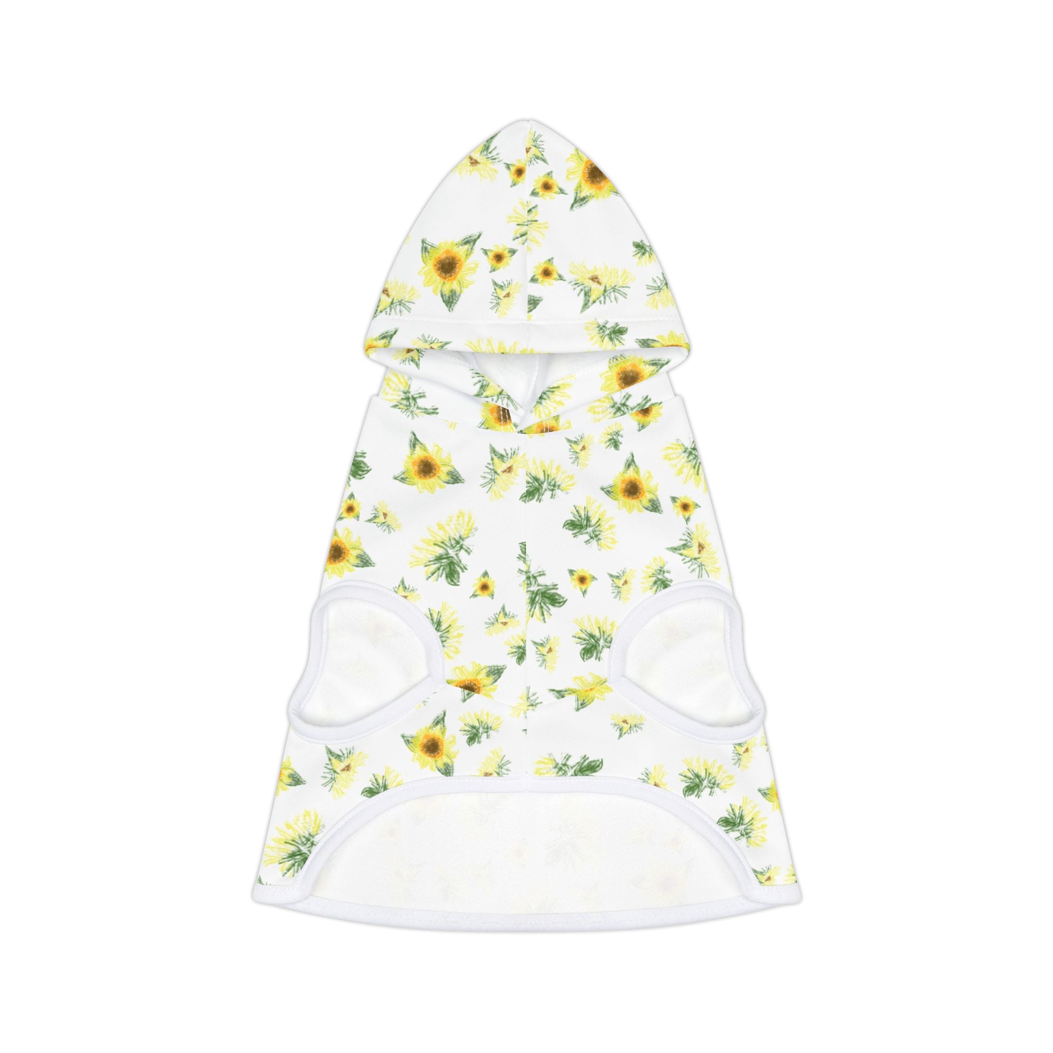 Sunflower Pattern Pet Hoodie | Floral Dog Hoodie