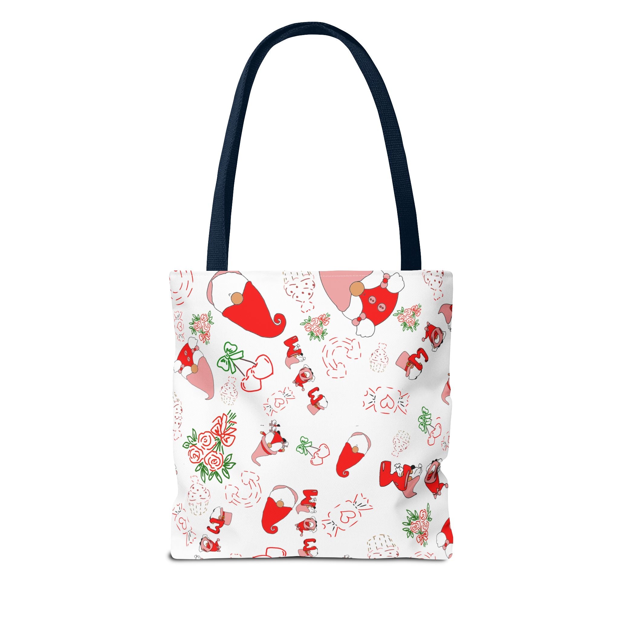 Mothers day  Gnome Pattern Tote Bag | Holiday Floral Gnomes All-Over Print