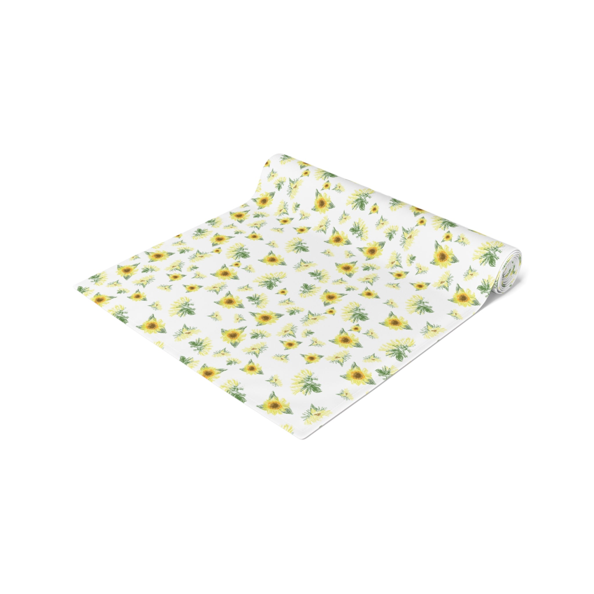 Yellow Sunflower Pattern Table Runner | Floral Table Runner