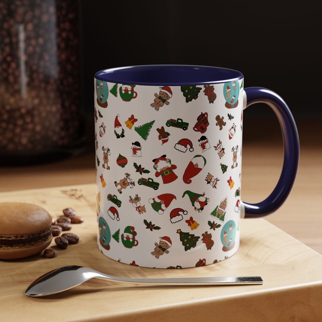 Christmas Icons Pattern Mug | Accent Coffee Mug 11oz 15oz