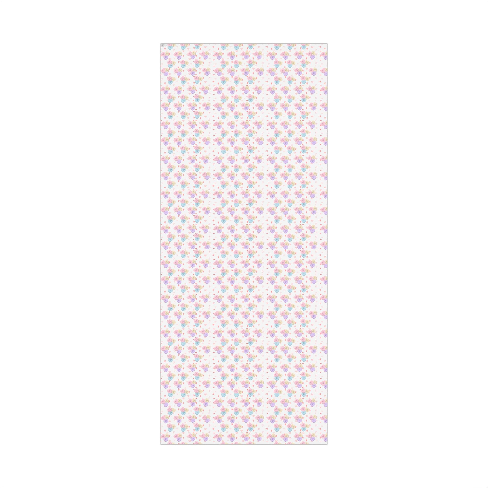 Candy Heart Pattern Gift Wrap | Valentines Conversation Heart Wrapping Paper