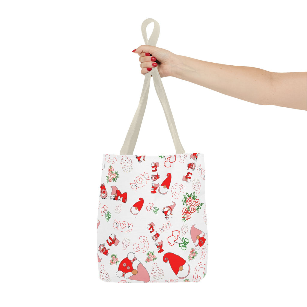 Mothers day  Gnome Pattern Tote Bag | Holiday Floral Gnomes All-Over Print
