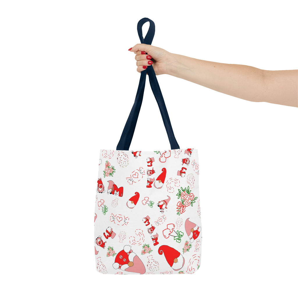 Mothers day  Gnome Pattern Tote Bag | Holiday Floral Gnomes All-Over Print