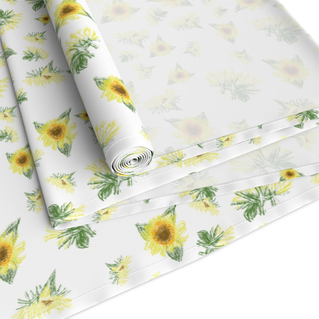 Yellow Sunflower Pattern Table Runner | Floral Table Runner