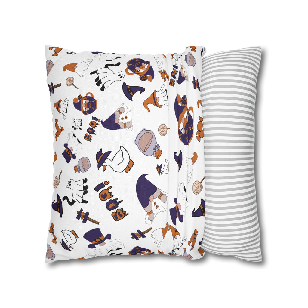 Halloween Gnomes Pillowcase | Spooky Ghosts Pumpkins Square Pillowcase