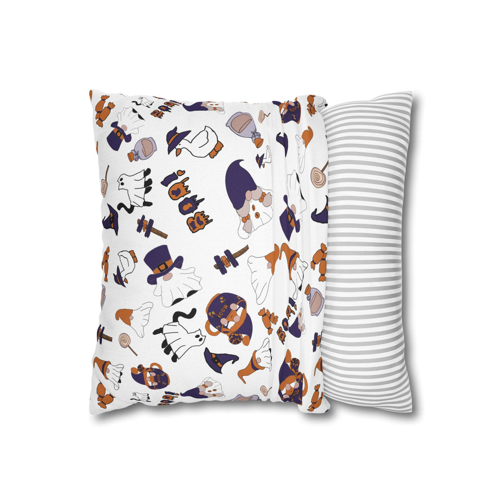 Halloween Gnomes Pillowcase | Spooky Ghosts Pumpkins Square Pillowcase