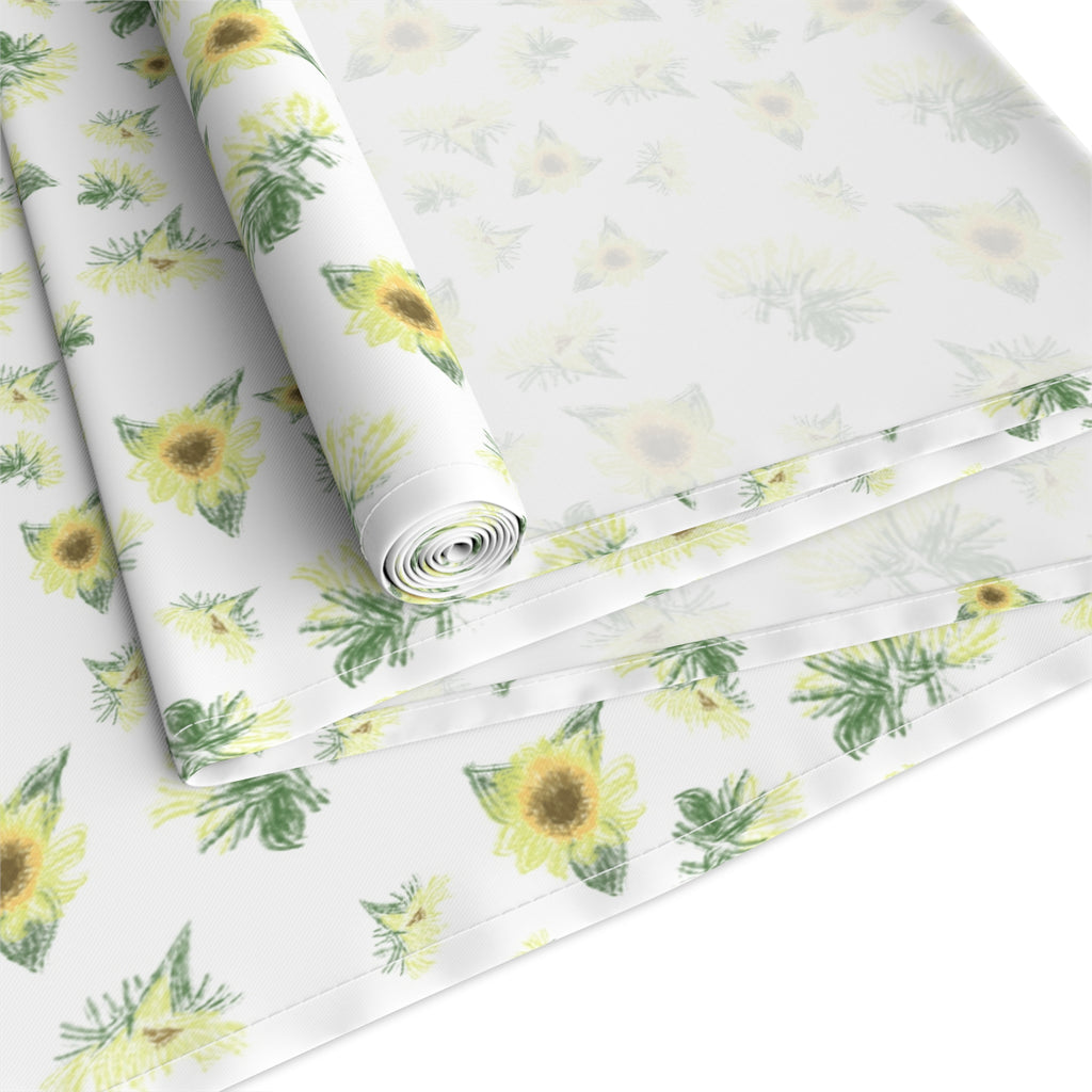 Yellow Sunflower Pattern Table Runner | Floral Table Runner