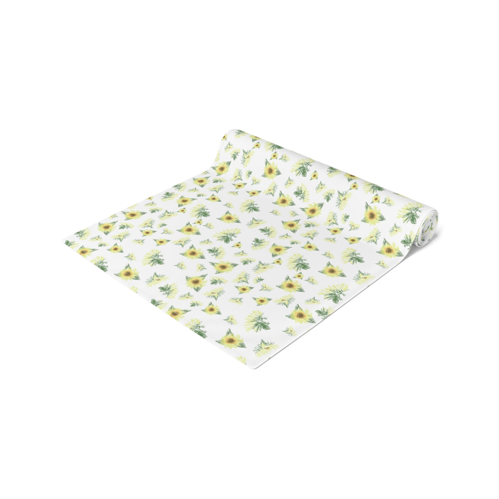 Yellow Sunflower Pattern Table Runner | Floral Table Runner