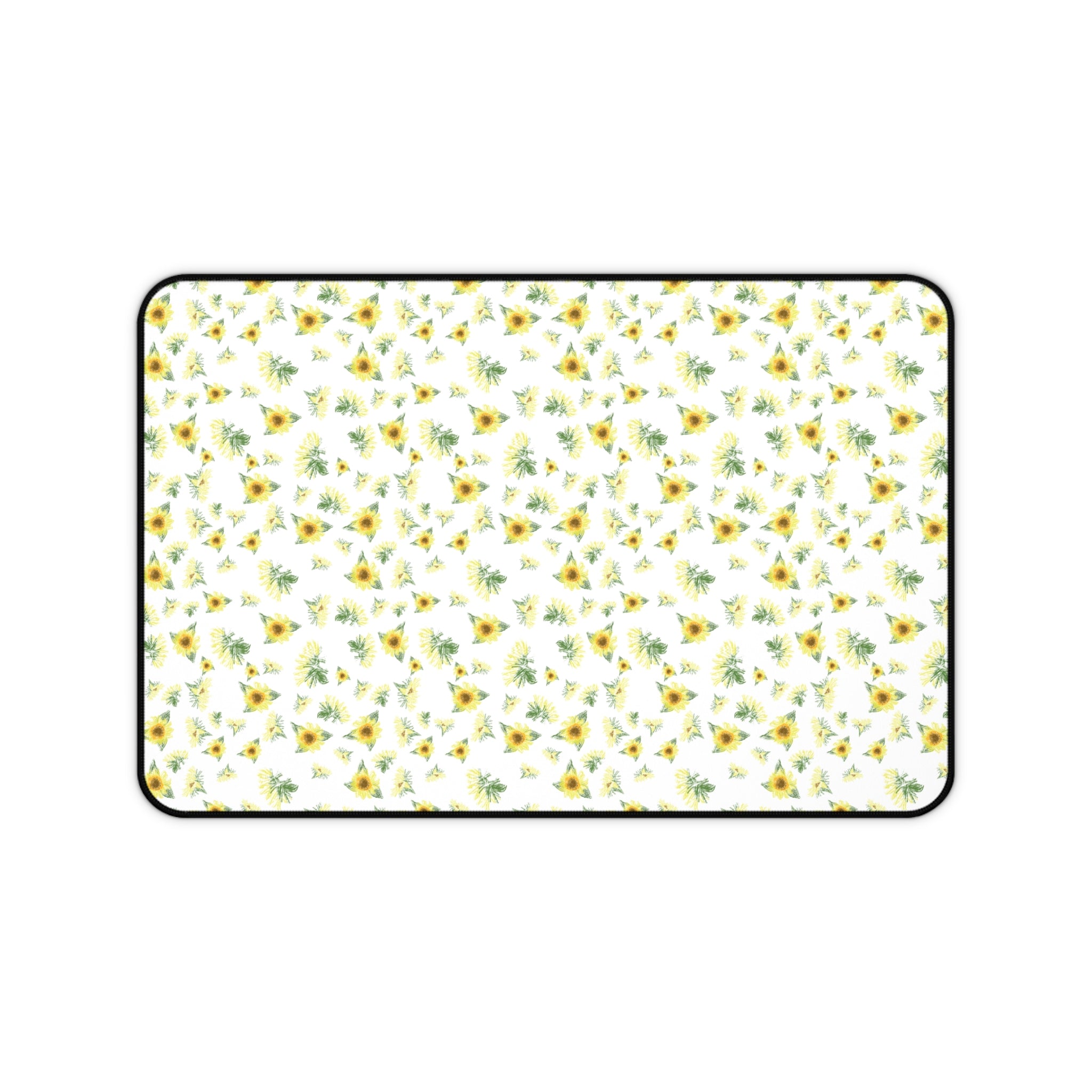 Yellow Sunflower Pattern Desk Mat | Floral Desk Pad