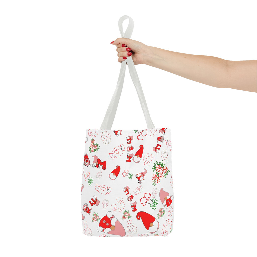 Mothers day  Gnome Pattern Tote Bag | Holiday Floral Gnomes All-Over Print