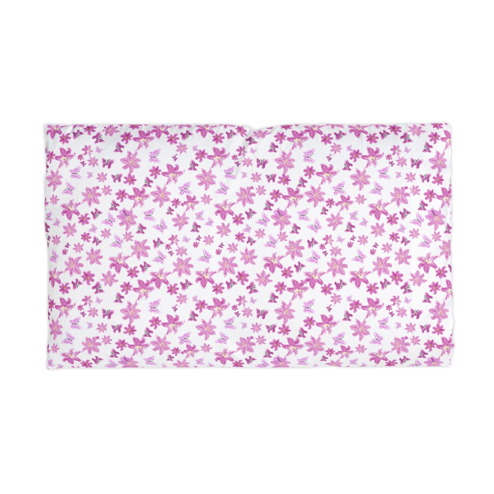 Pink Cherry Blossom Pattern Microfiber Pillowcase | Floral Spring Bedroom