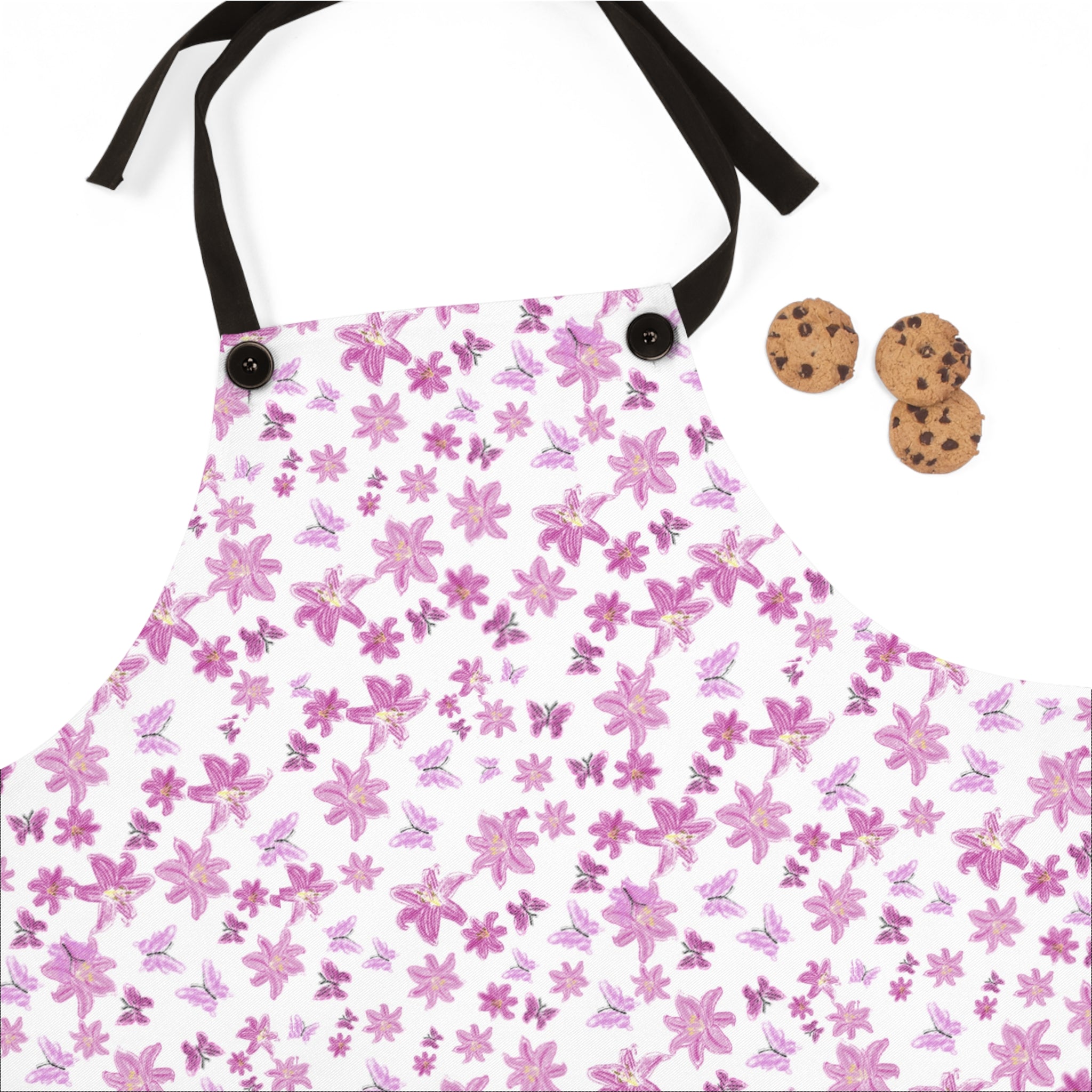 Pink Cherry Blossom Floral Apron | All-Over Print Kitchen Apron