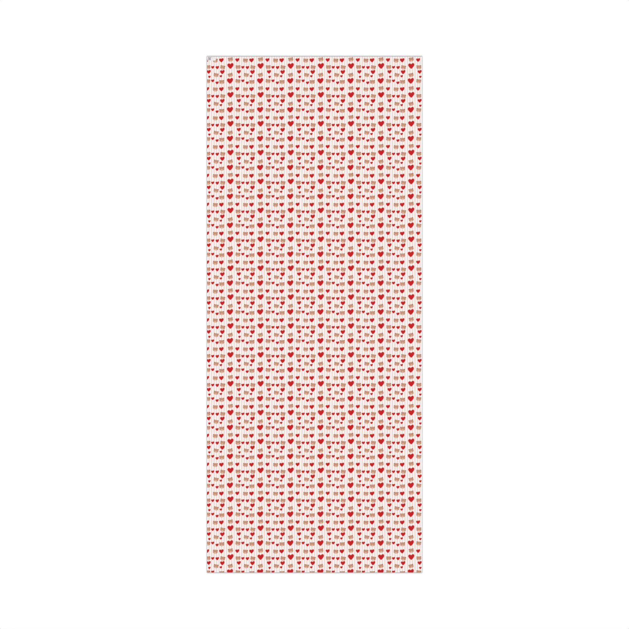 Teddy Bear Hearts Gift Wrap Paper | Valentine Wrapping Paper