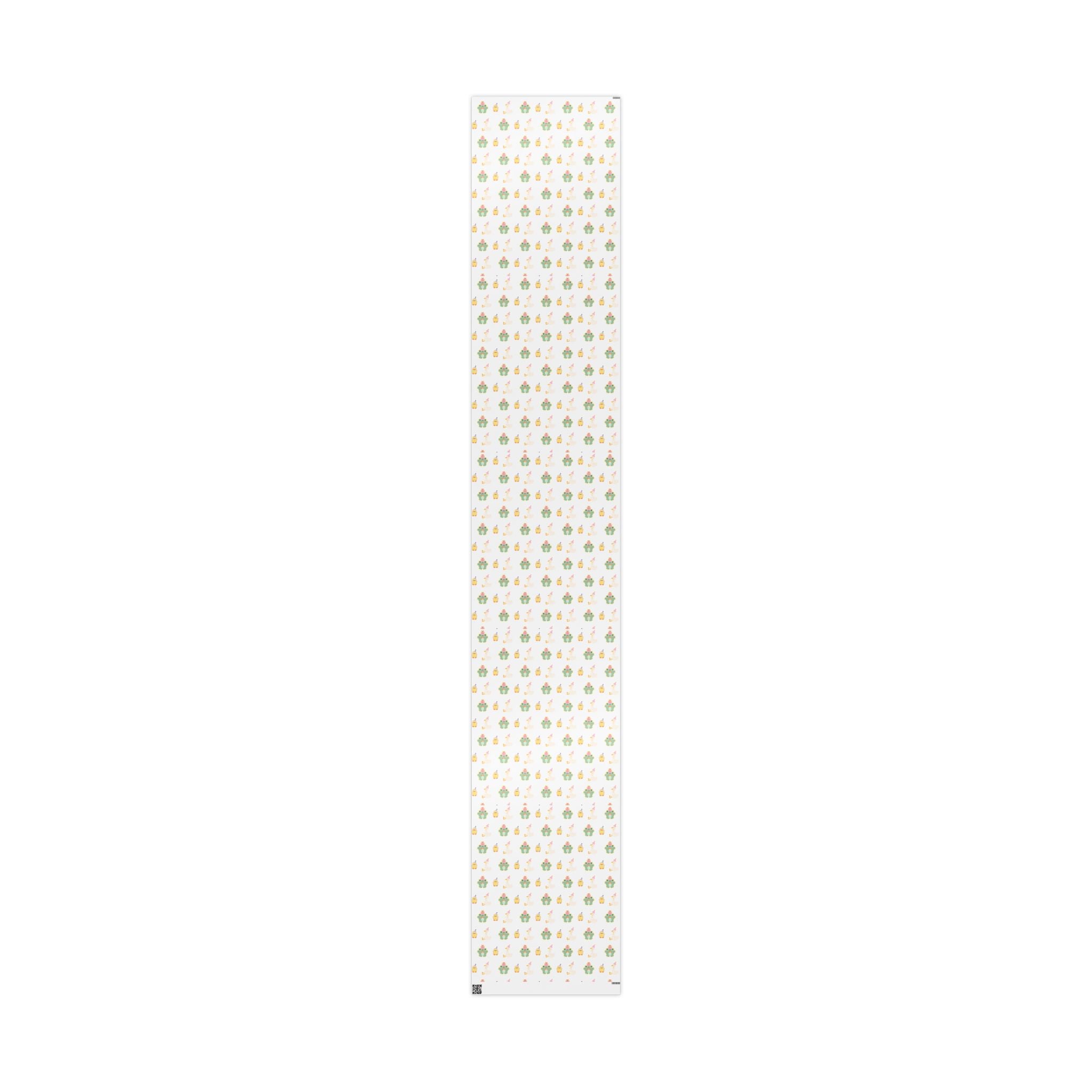 Wrapping Paper, Cute Frog, Chick and Duck Baby Shower/Baby Birthday Gift Wrap, Animal Print, Gender Neutral, Party Supplies, Kids Crafting