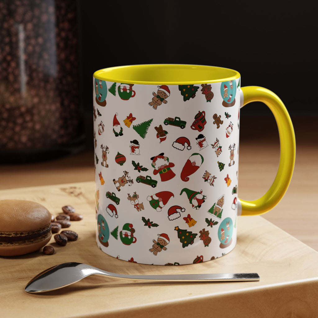 Christmas Icons Pattern Mug | Accent Coffee Mug 11oz 15oz