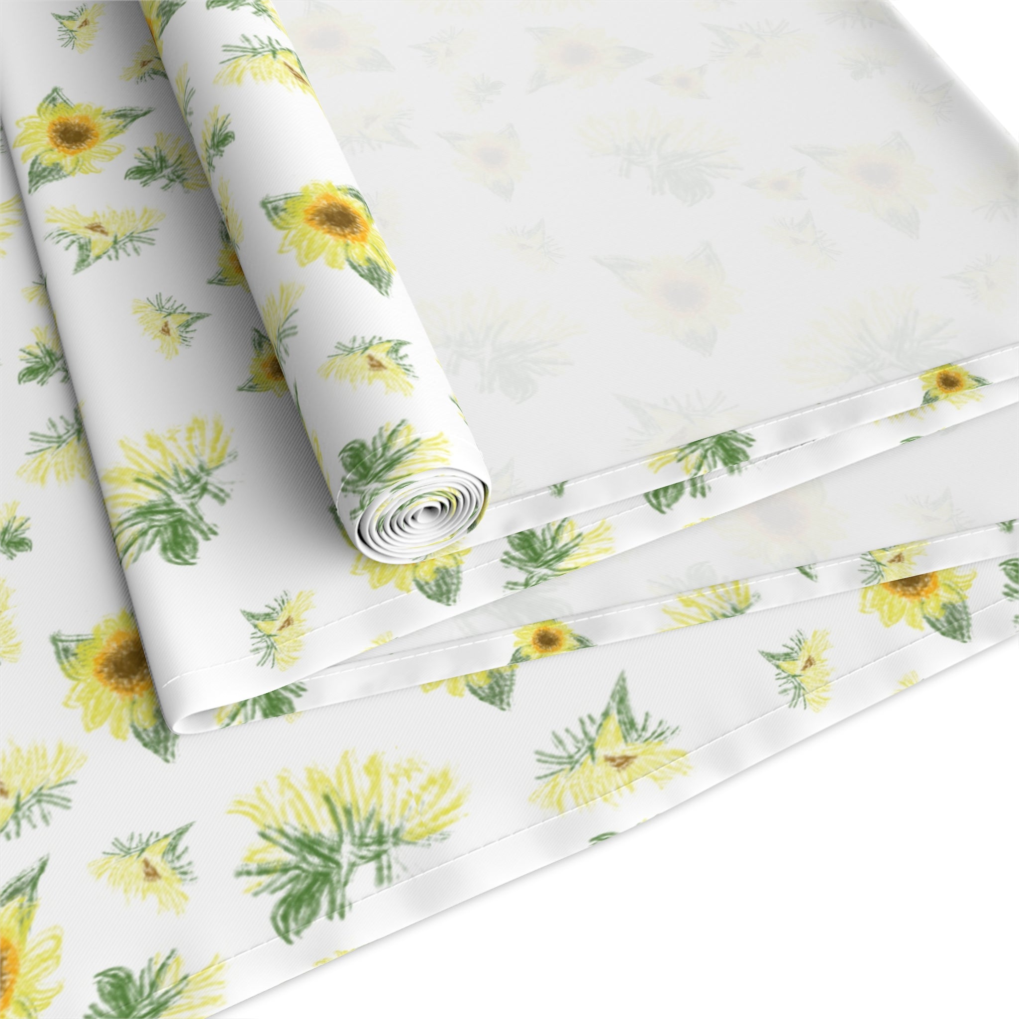 Yellow Sunflower Pattern Table Runner | Floral Table Runner