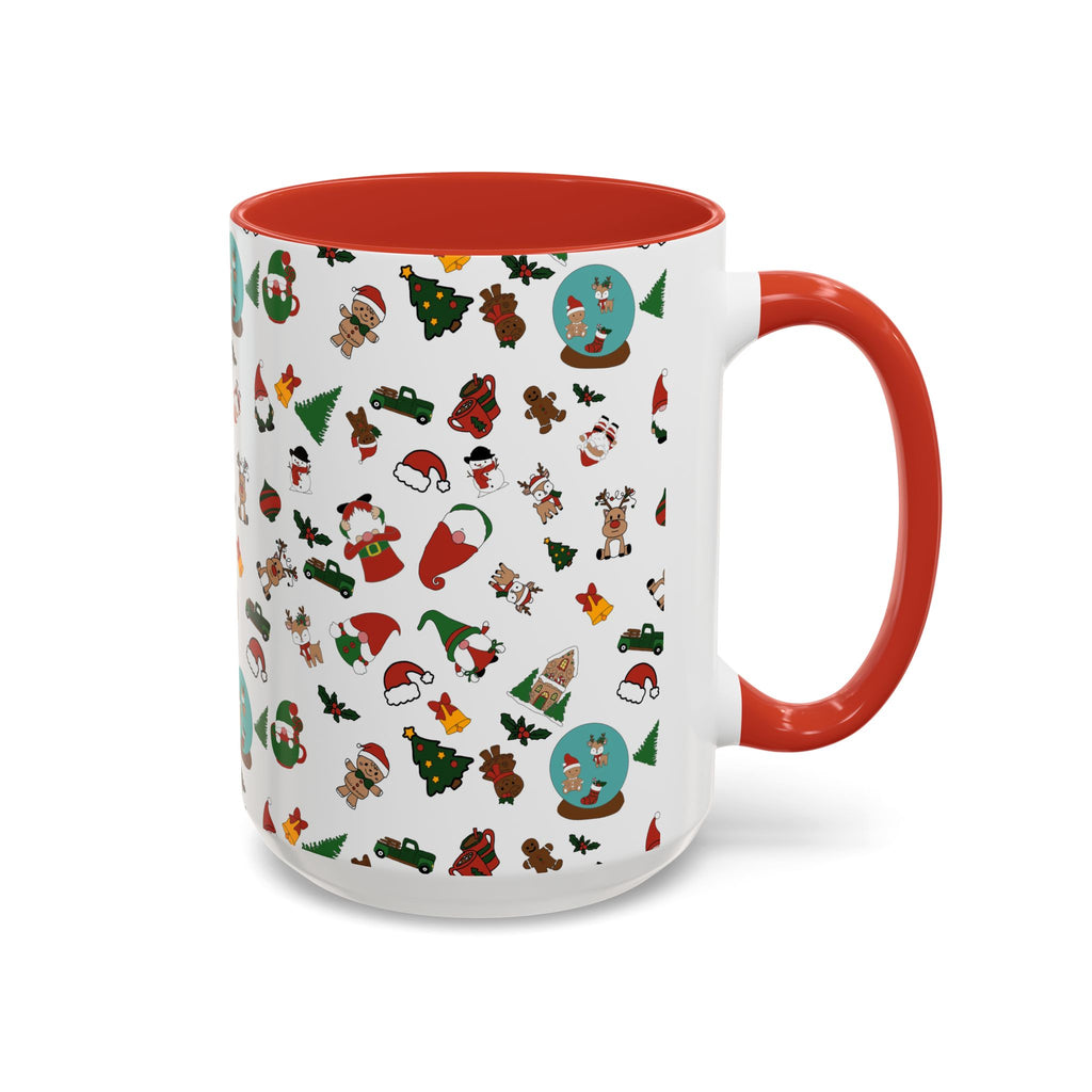Christmas Icons Pattern Mug | Accent Coffee Mug 11oz 15oz