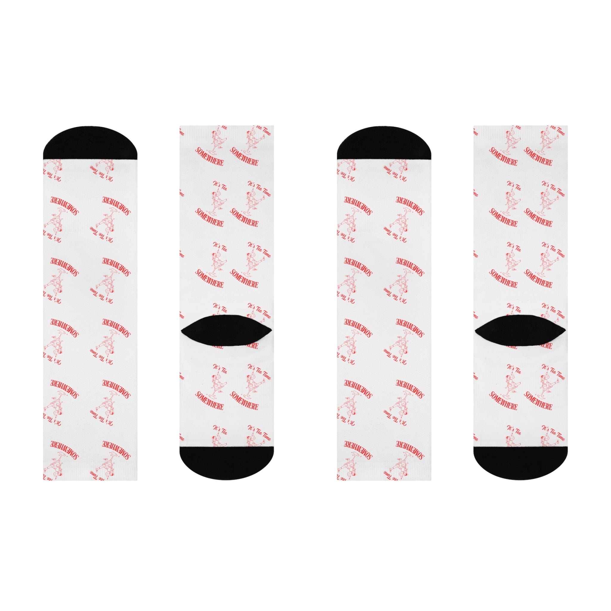 It's Tee time somewhere! Martini Girl - Martini Glass Pattern Cushioned Crew Socks | Cocktail Repeat Design